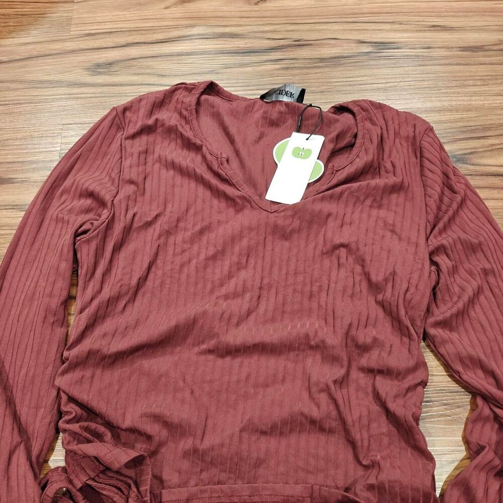 Cider Women's Burgundy and Brown Top